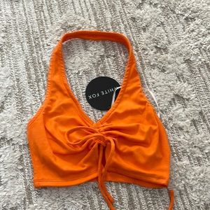 Orange halter crop top adjustable